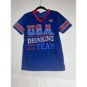 U.S.A Drinking Team women's Blue Size Small Petite shirt from spencers